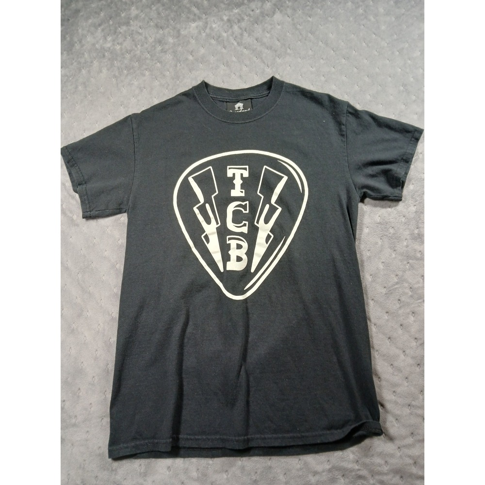 Graceland Elvis Presley TCB Taking Care of Business Black Graphic T-Shirt Small